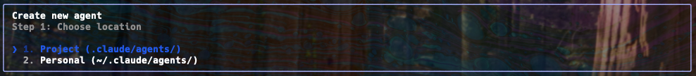 Create new agentボタンを押下する画面のスクリーンショット